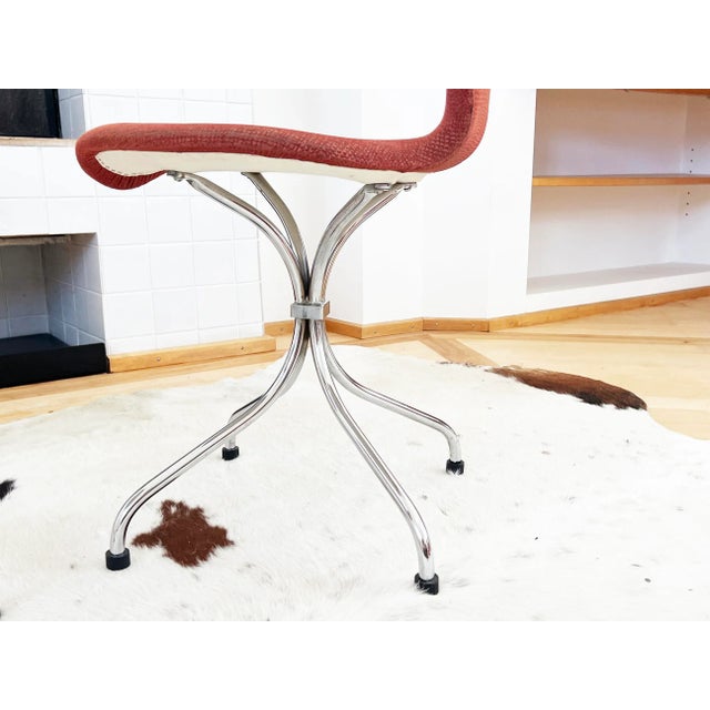 Mid-Century Modern Coral & Silver Dining Chairs Theo Häberli Switzerland 1960s - Set of 6 For Sale - Image 9 of 10