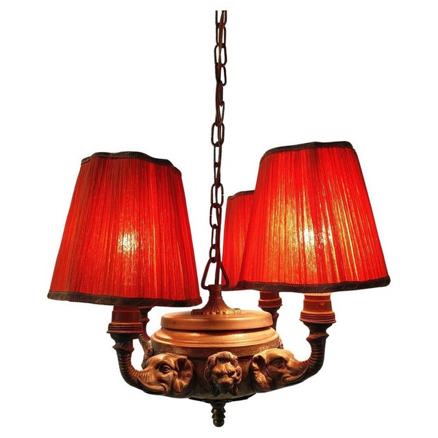 Antique Victorian Bronze Elephant Chandelier, France, 1900s For Sale - Image 14 of 14