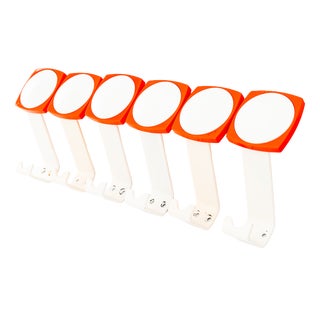 Iron and Acrylic Glass Wall Hooks, Vienna, 1950s, Set of 6 For Sale