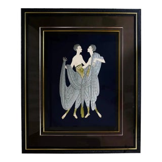 Erté "Twins," Embossed, Signed and Numbered Serigraph, 1987 For Sale