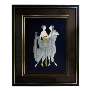 Erté "Twins," Embossed, Signed and Numbered Serigraph, 1987