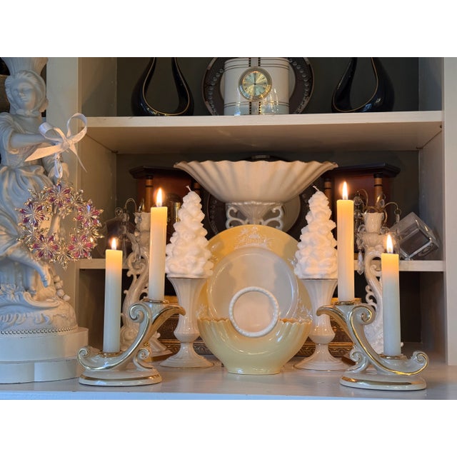 LastCHANCE!1930's Abingdon Pottery Hollywood Regency Style Candle Holders - A Pair For Sale - Image 12 of 12