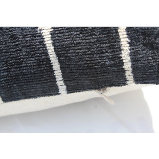 Textile Contemporary Silk Velvet Ikat Bohemian Pillow For Sale - Image 7 of 10