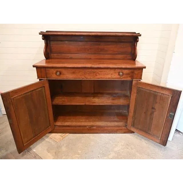 Two door side cabinet with superstructure display shelf, perfect for a dining area or anywhere for storage and display.