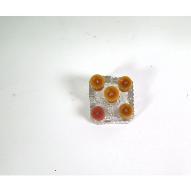 Mid-Century Modern Vintage 1970s 5 Votive Crystal Candle Holder For Sale - Image 3 of 4