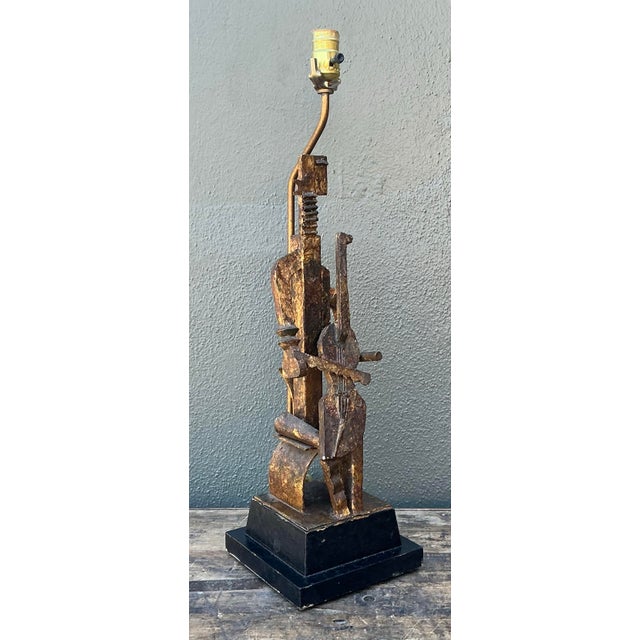 Vintage Cubist Figural Lamp For Sale - Image 11 of 12