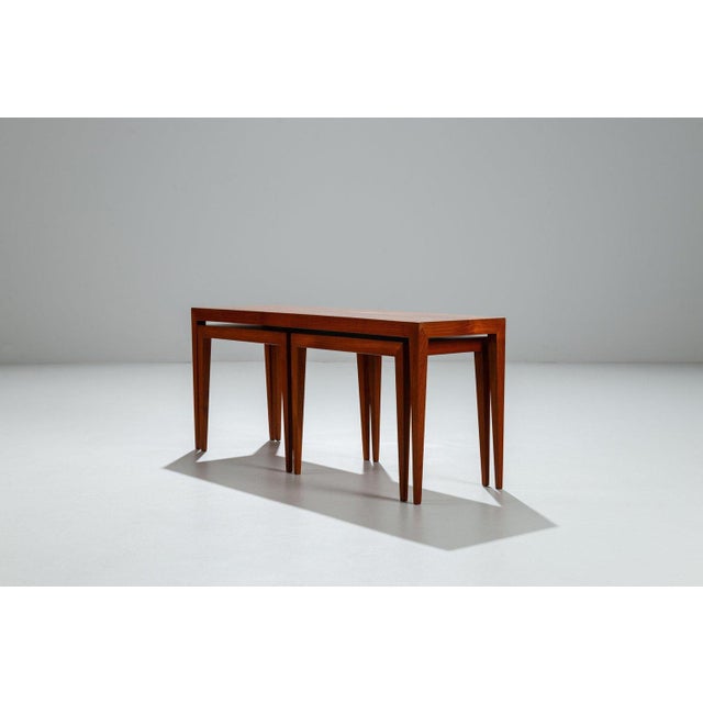 Nesting Tables in Teak attributed to Severin Hansen for Haslev, Denmark, 1960, Set of 3 For Sale - Image 6 of 14