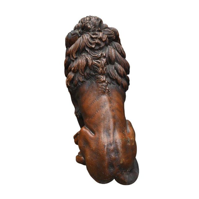 French Artist, Lion Sculpture, 1600s, Wood For Sale - Image 5 of 8