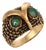 Mid Century Opal 14k Yellow Gold Owl Ring, Size 6.25 For Sale