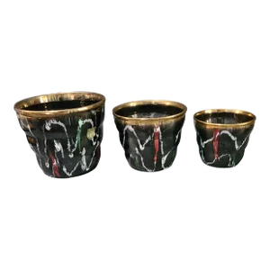 Mid Century Modern Nesting Planters by Fohn Keramik W. Germany - Set of 3