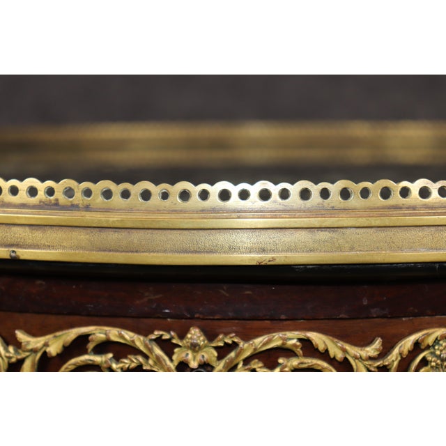 19th C French Louis XVI Style Ormolu Mounted Marble Top End Table For Sale - Image 10 of 15