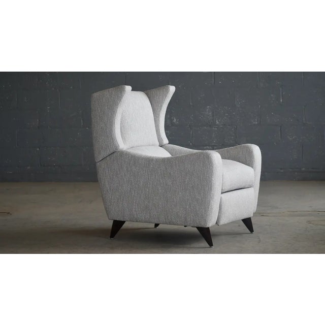 1990s 1990s Vladimir Kagan Style Juno Wingback Recliner Chair Newly Reupholstered For Sale - Image 5 of 11