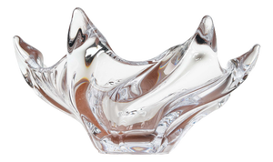 Large Mid-Century Modern Crystal Glass Fruit Bowl from Art Vannes, France, 1960s