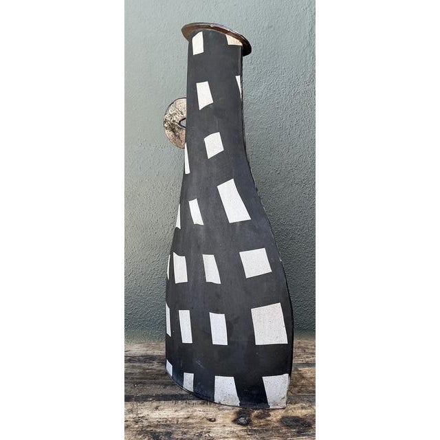 Contemporary Vintage Postmodern Monumental Original Studio Pottery Vase For Sale - Image 3 of 12