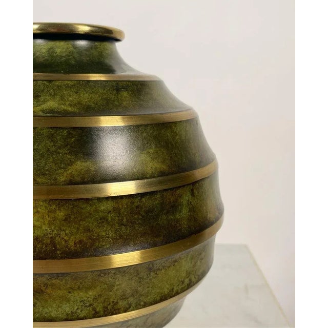 Swedish Art Deco Patinated Bronze Vase, 1930s For Sale - Image 4 of 8