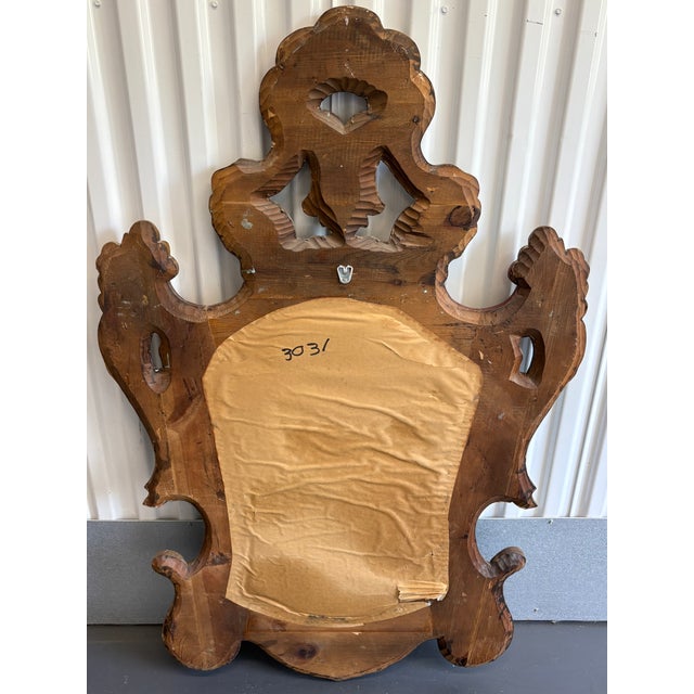 Early 20th Century Rococo Hand Carved Wooden Mirror For Sale - Image 11 of 11