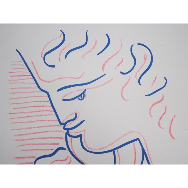 Jean Cocteau, The Young Blue Girl, Original Lithograph For Sale - Image 4 of 6