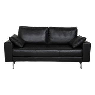 Vida 2-Seater Sofa in Black Leather from Rolf Benz For Sale
