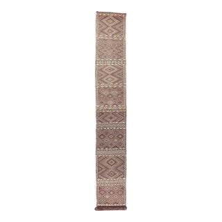 Vintage Zemmour Moroccan Kilim Rug, 03'07 X 25'09 For Sale