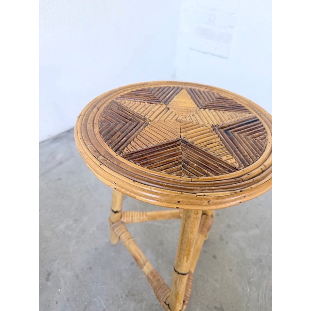 Star-Shaped Rattan Side Table, 1960s For Sale - Image 18 of 18