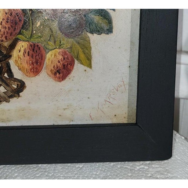 19Thc Signed Oil Still Life Painting For Sale - Image 4 of 5
