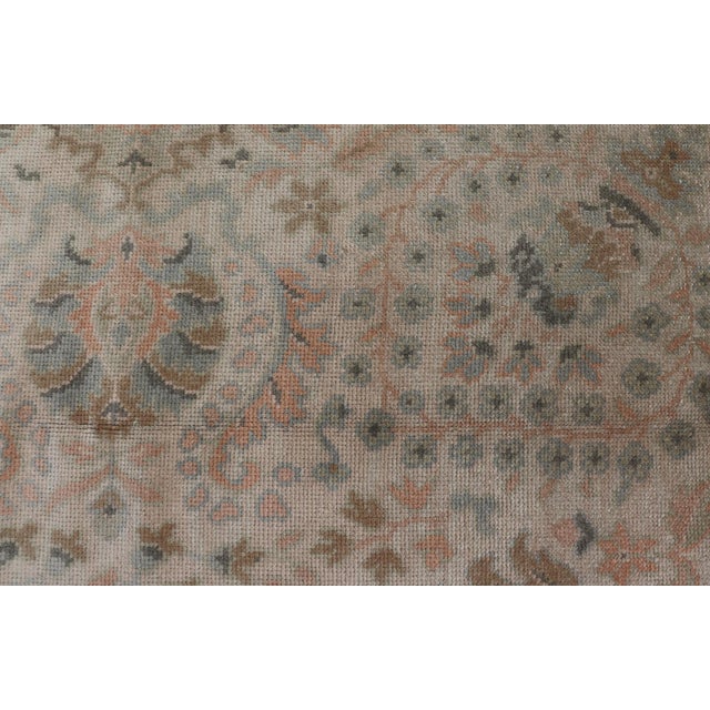 Neutral Vintage Turkish Oushak Rug With Floral Design and Repeated Floral Motifs For Sale - Image 14 of 16