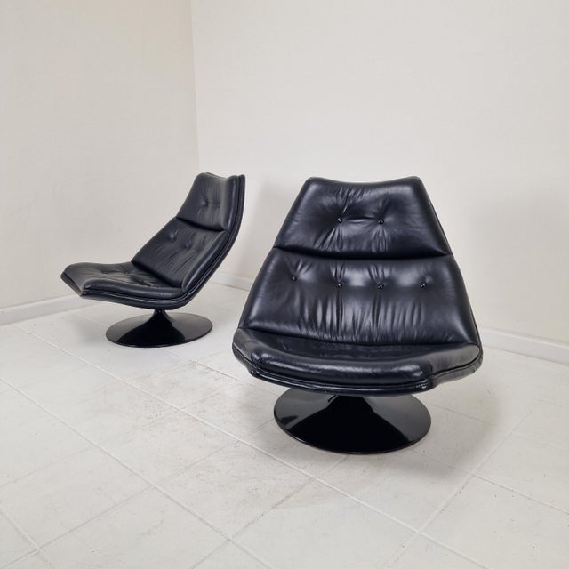 Artifort F511 Lounge Chair in Leather from Geoffrey Harcourt, 1970s For Sale - Image 13 of 14