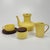 1960s Mid-Century Modern Five Cup Tea Set in Yellow Ceramic and Teak from Ernestine Salerno, Italy, 1960s, Set of 13 For Sale - Image 5 of 7