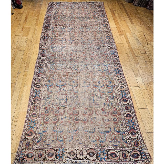 Antique Caucasian Karabagh Gallery Rug, Handwoven Pistachio Green & Yellow, 1850s, 7' x 19' For Sale - Image 16 of 18