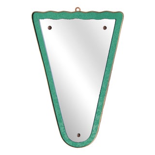 Vintage Italian Brass Mirror, 1950s For Sale