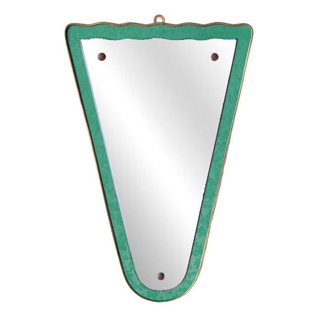 Vintage Italian Brass Mirror, 1950s For Sale