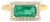 14k Gold Zambian Emerald & Diamond East to West Ring Size 5.5 For Sale