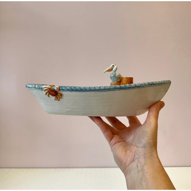 Ceramic Vintage Seaboard Pelican Boat Serving Dish by Fitz & Floyd For Sale - Image 7 of 9
