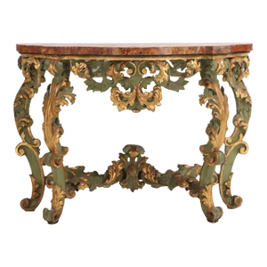 An Italian Faux Marble Top Console Table, 18th C.