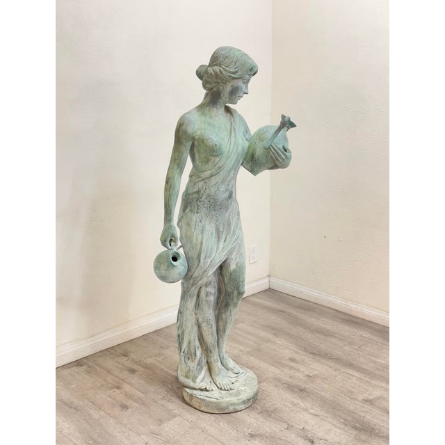 Bronze Lady Statue Fountain For Sale - Image 10 of 10