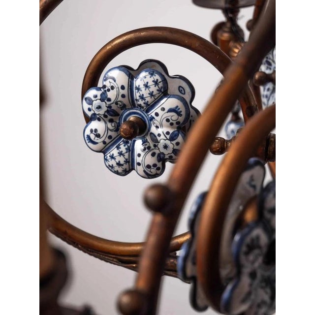 Large Antique Delft Chandelier For Sale - Image 3 of 14