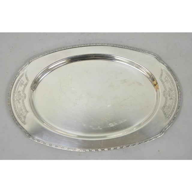 Vintage Victorian Benedict Hammer Craft 302 Silver Plated Harvest Serving Tray For Sale - Image 10 of 11