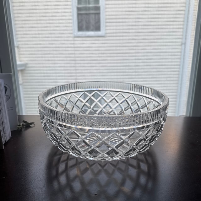 Waterford Killeen Diamond Cut Crystal Bowl - Large 9.75" Centerpiece For Sale In Providence - Image 6 of 7