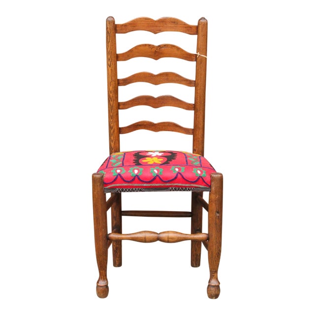 Antique 19th Century English Suzani Chair For Sale