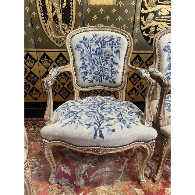 Louis Xv Style Armchairs, Set of 4 For Sale - Image 4 of 12