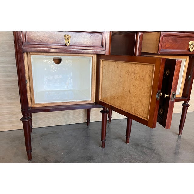 Brown Pair of French Bedside Cabinet Marquetry Nightstand, Circa 1890 For Sale - Image 8 of 9