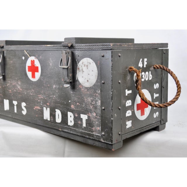 Belgian Military Wooden Box, 1960s For Sale - Image 6 of 13
