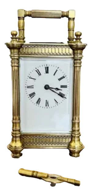 Victorian Ornate Brass Carriage Clock, 1860s