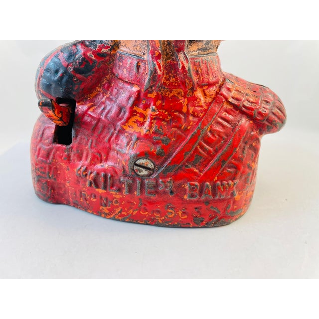 Rare c.1931 Kiltie Cast Iron Mechanical Bank - John Harper Ltd. Working Condition For Sale - Image 4 of 4
