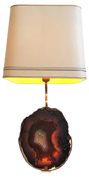 Large Agate Table Lamp by Willy Daro, 1970s