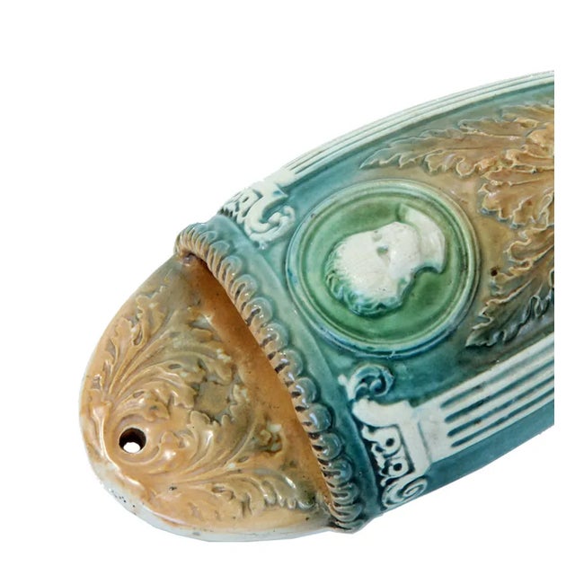 Art Deco 1910s Roseville Cameo Ceramic Wall Pocket For Sale - Image 3 of 7