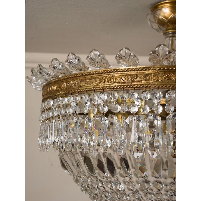 Mid-Century Modern Vintage Empire Bohemian Crystal Hot Air Balloon Ceiling Light, 1940s For Sale - Image 3 of 11