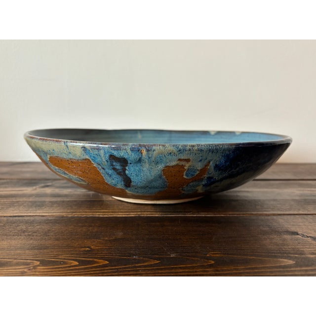 Contemporary Vintage Wide Studio Pottery Bowl For Sale - Image 3 of 8