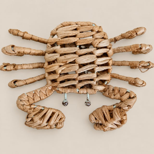 Chinoiserie Handmade Vintage Large Wicker Crab For Sale - Image 3 of 6