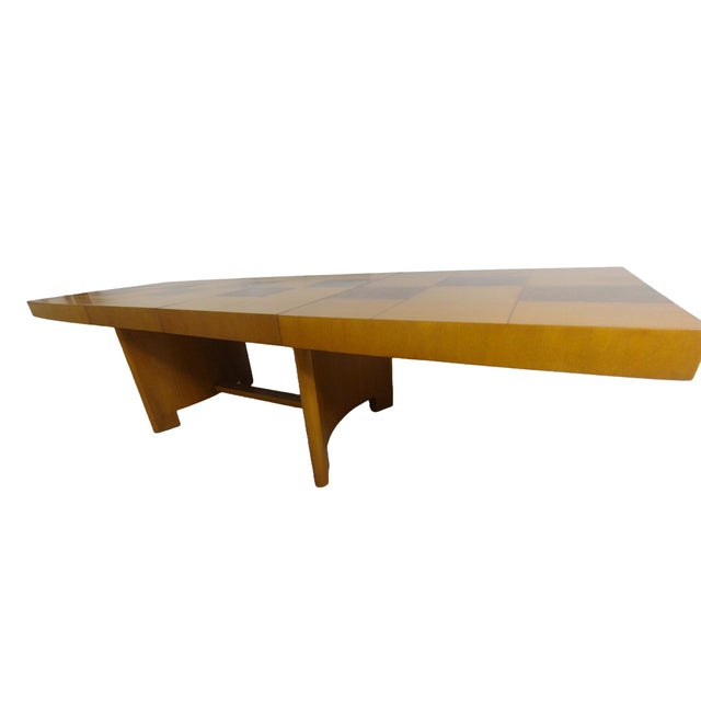 Authentic Gilbert Rohde for Herman Miller Dining Table With Burlwood Checkerboard Top & Two Leaves For Sale - Image 16 of 18